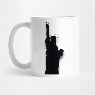 Statue of Liberty Silhouette Peace Sign Mug